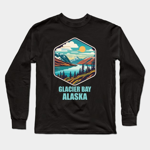 Glacier Bay National Park Alaska Long Sleeve T-Shirt by RetroColors